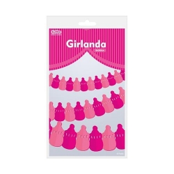 Girlanda Butelka ze smoczkiem Różowa na Baby Shower 3,6 m